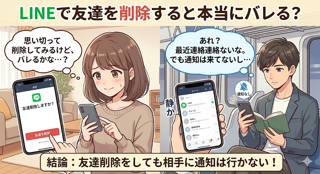 LINEで友達削除すると本当にバレる？のイラスト