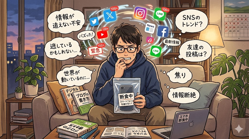 【取り残される気がする】情報を追わないと不安になる理由のイラスト