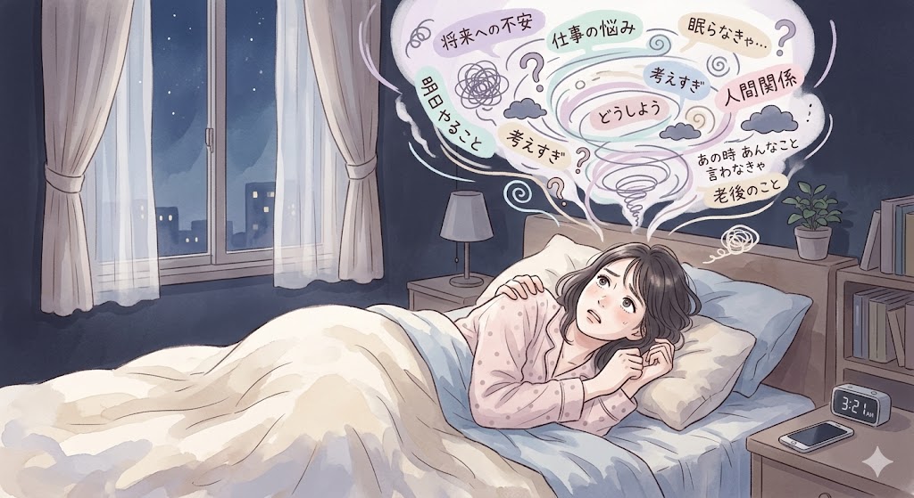 なぜ夜になると不安になりやすいのかのイラスト