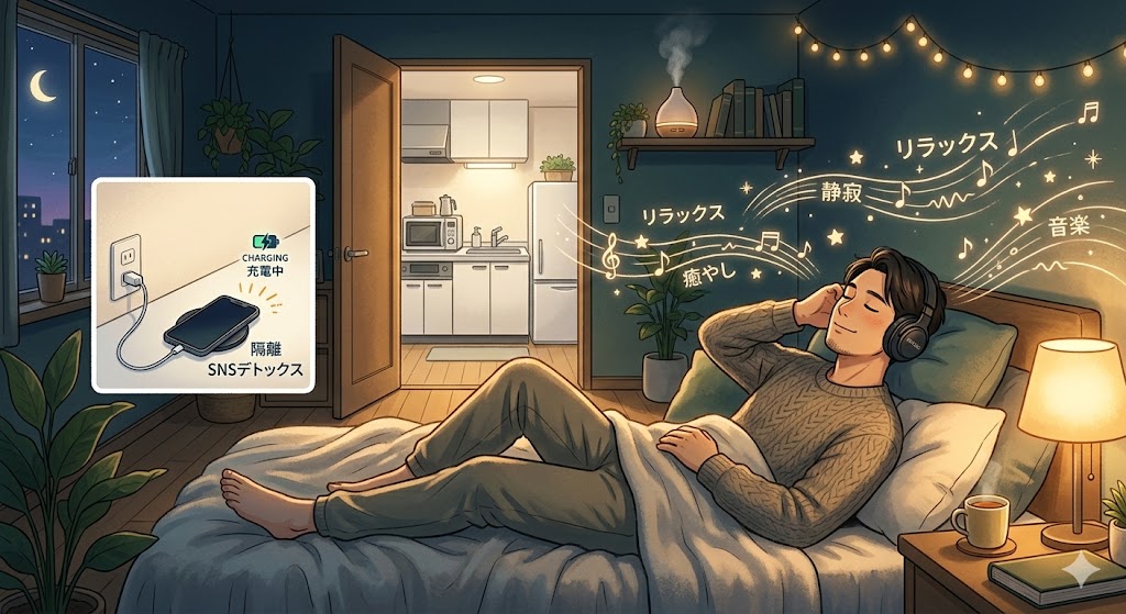 意志に頼らない！SNS依存から抜け出す７つの対処法のイラスト